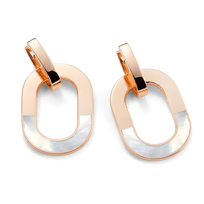 Pendientes Mattioli Aruba en oro rosa y madre perla