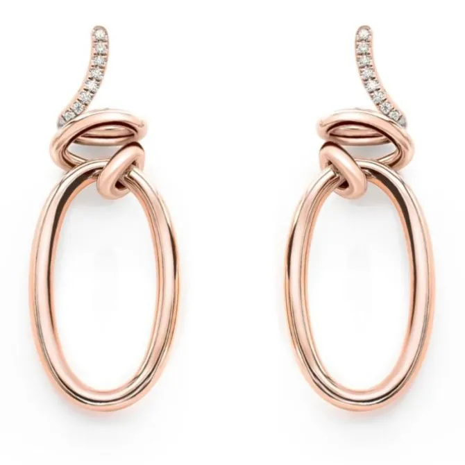 Pendientes Mattioli Hiroko en oro rosa y diamantes brown