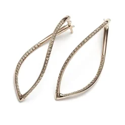 Pendientes Mattioli Navettes de oro rosa y diamantes brown