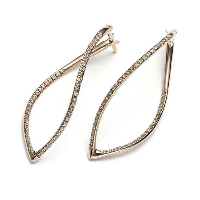 Pendientes Mattioli Navettes de oro rosa y diamantes brown