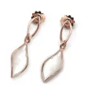 Pendientes Mattioli Navettes en oro rosa y madre perla