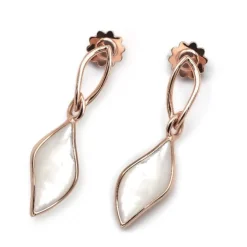 Pendientes Mattioli Navettes en oro rosa y madre perla
