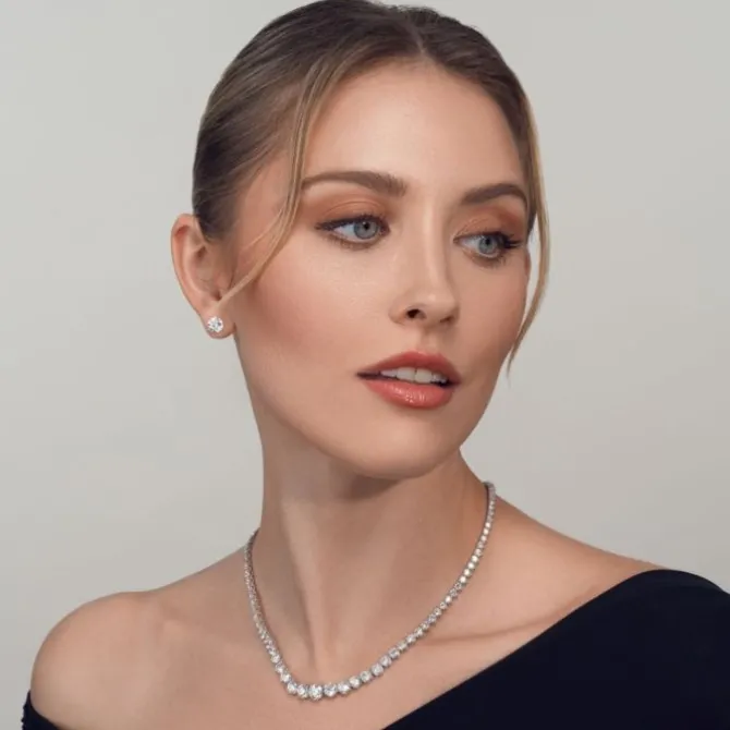 Pendientes solitario en oro blanco y diamantes de 1.00 quilate