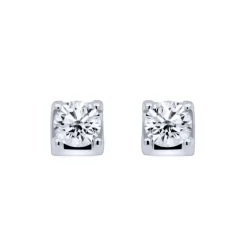 Pendientes solitario en oro blanco y diamante de 0.64 quilates