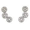 Pendientes trepadores de oro blanco y diamantes 0.90 quilates