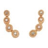 Pendientes trepadores de oro rosa y diamantes de 0.076 quilates