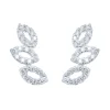 Pendientes trepadores de oro blanco y diamantes 1.22 quilates