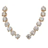 Pendientes trepadores en oro rosa y diamantes 0.90 quilates