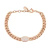 Pulsera barbada de oro rosa con diamantes talla brillante 0,70 quilates