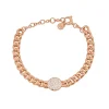 Pulsera barbada de oro rosa con diamantes talla brillante 0,62 quilates