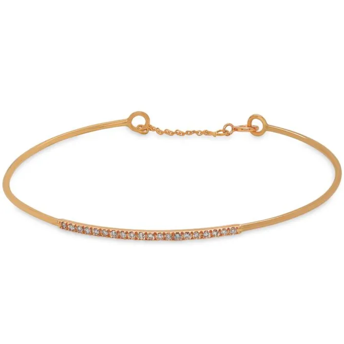 Pulsera de caña de oro rosa y diamantes 0,13 quilates