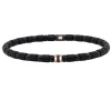 Pulsera de carbono y oro rosa con diamantes negros 0,08 quilates