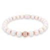 Pulsera de cerámica blanca, oro rosa y diamantes 0.56 quilates