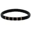 Pulsera de cerámica negra, oro rosa y diamantes brown