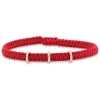 Pulsera de macramé con oro rosa y diamantes 0.075 quilates