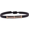 Pulsera de macramé con oro rosa y diamantes 0.20 quilates