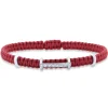 Pulsera de macramé con oro blanco y diamantes 0.13 quilates