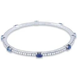 Pulsera de oro blanco con diamantes 1 quilate y zafiros 1.40 quilates