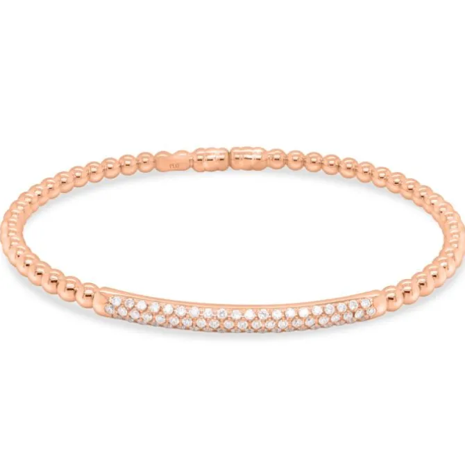 Pulsera de oro rosa con diamantes talla brillante 0.43 quilates