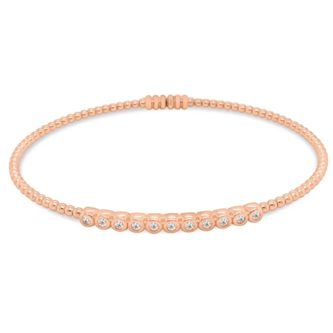 Pulsera de oro rosa con diamantes talla brillante 0,17 quilates