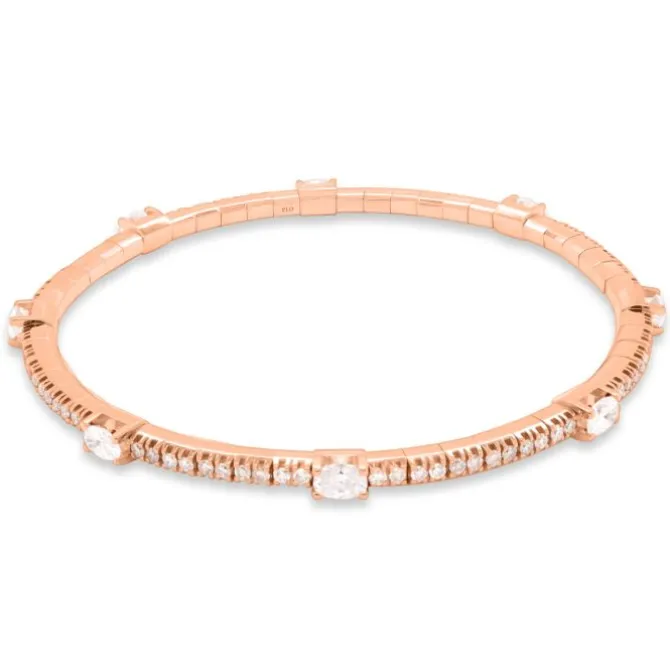 Pulsera de oro rosa con diamantes 1.10 quilates y diamantes brown 0.94 quilates