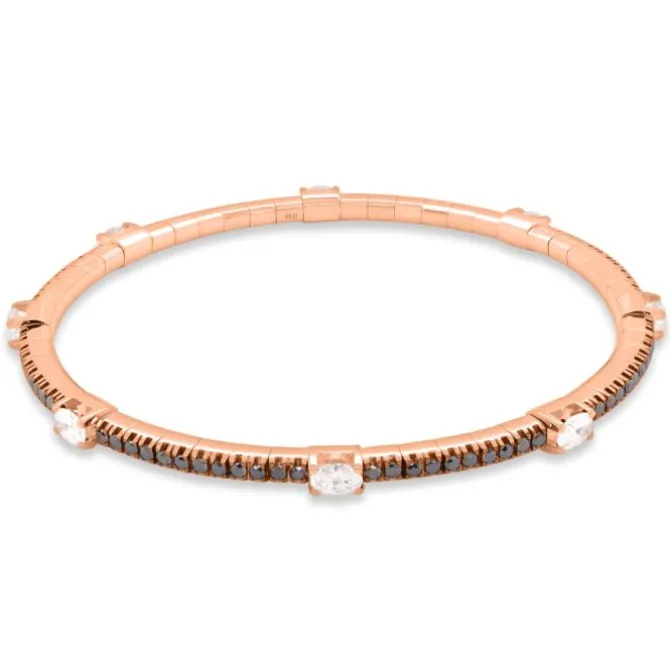Pulsera de oro rosa con diamantes blancos 1.10 quilates y diamantes negros 1.08 quilates