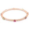 Pulsera de oro rosa con diamantes 0.94 quilates, zafiros 0.73 quilates, rubíes 0.36 quilates y Tsavoritas 0.33 quilates