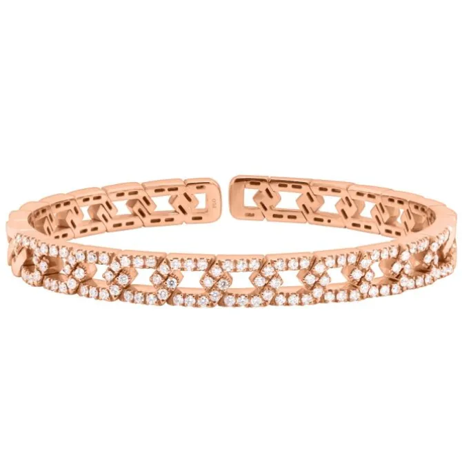 Pulsera de oro rosa y diamantes 1.30 quilates