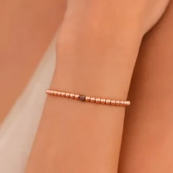 Pulsera de oro rosa y diamantes brown 0.12 quilates