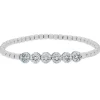 Pulsera elástica de oro blanco y diamantes de 1.52 quilates
