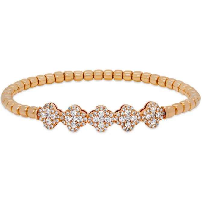 Pulsera elástica de oro rosa y diamantes de 1.27 quilates