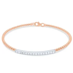 Pulsera en oro rosa, oro blanco y diamantes 0.40 quilates