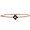 Pulsera flor de oro rosa con ónix y diamante 0.33 quilates