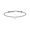 Pulsera La Brune & La Blonde BB cordón negro, oro rosa y brillante 0.10 quilates