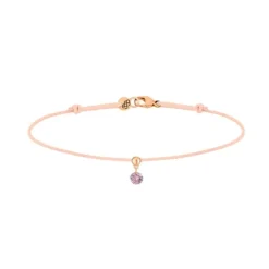 Pulsera La Brune & La Blonde BB beige oro rosa y zafiro rosa 0.14 quilates