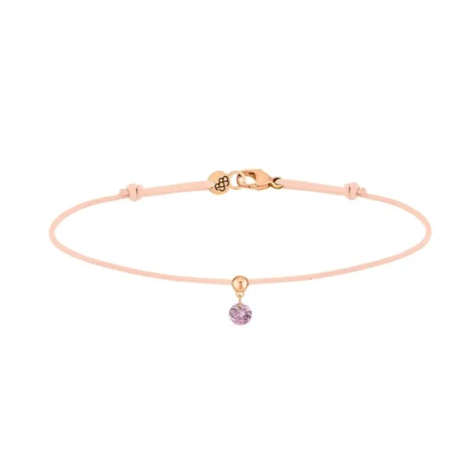 Pulsera La Brune & La Blonde BB beige oro rosa y zafiro rosa 0.14 quilates