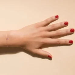 Pulsera La Brune & La Blonde BB beige oro rosa y zafiro rosa 0.14 quilates