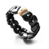 Pulsera Mattioli Puzzle en cerámica negra y cerámica color oro rosa