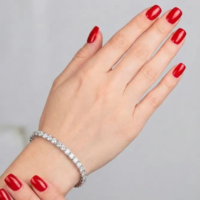 Pulsera riviere de oro blanco con diamantes 7 quilates