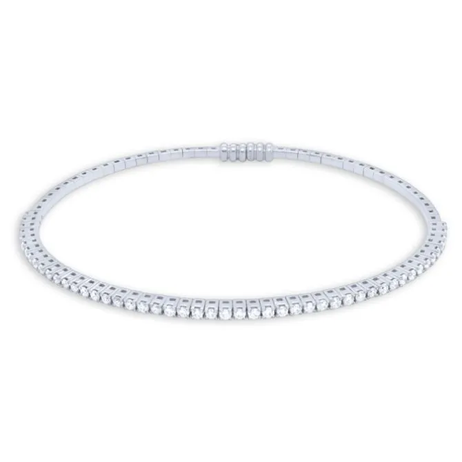 Pulsera riviere de oro blanco con diamantes talla brillante 0,72 quilates