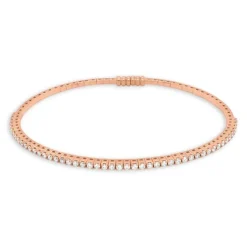 Pulsera riviere de oro rosa con diamantes talla brillante 0,68 quilates