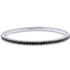 Pulsera riviere elástica de oro blanco y diamantes negros 2.35 quilates