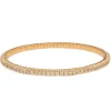 Pulsera riviere elástica en oro rosa y diamantes 1.80 quilates