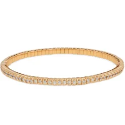 Pulsera riviere elástica en oro rosa y diamantes 1.80 quilates