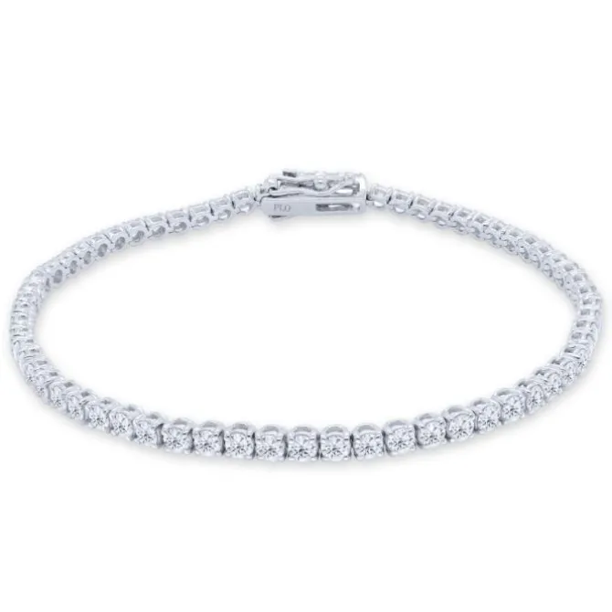 Pulsera riviere en oro blanco y diamantes 3.60 quilates
