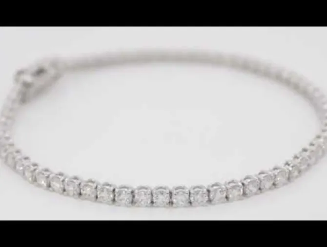 Pulsera riviere en oro blanco y diamantes 3.60 quilates