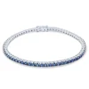 Pulsera riviere en oro blanco y zafiros 2.95 quilates