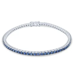 Pulsera riviere en oro blanco y zafiros 2.95 quilates