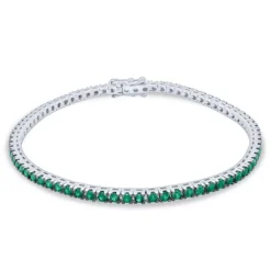 Pulsera riviere en oro blanco y esmeraldas 2.05 quilates