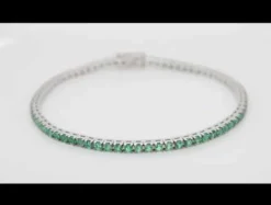 Pulsera riviere en oro blanco y esmeraldas 2.05 quilates